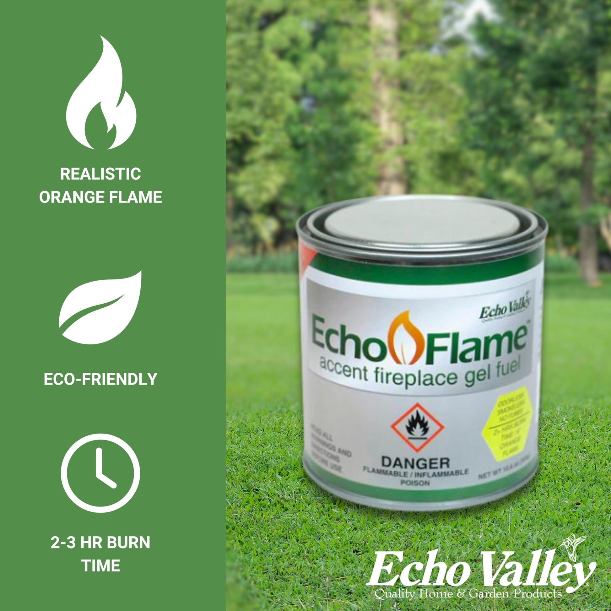Echo Valley EchoFlame Gel Fuel 6 Pack | Indoor Outdoor Use
