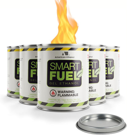 Smart Fuel Bioethanol Gel Fuel Cans - 6 Pack (For use with V1 and V2 units)