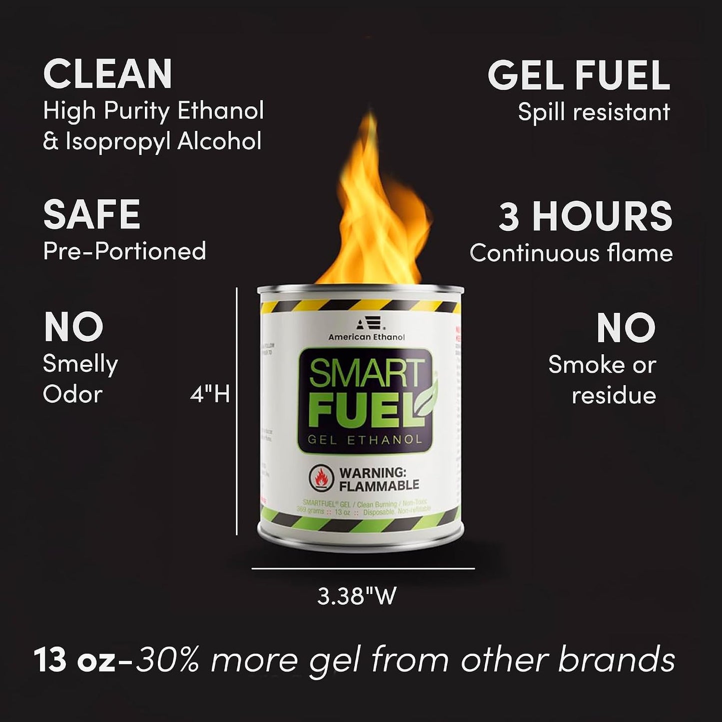 Smart Fuel Bioethanol Gel Fuel Cans - 6 Pack (For use with V1 and V2 units)